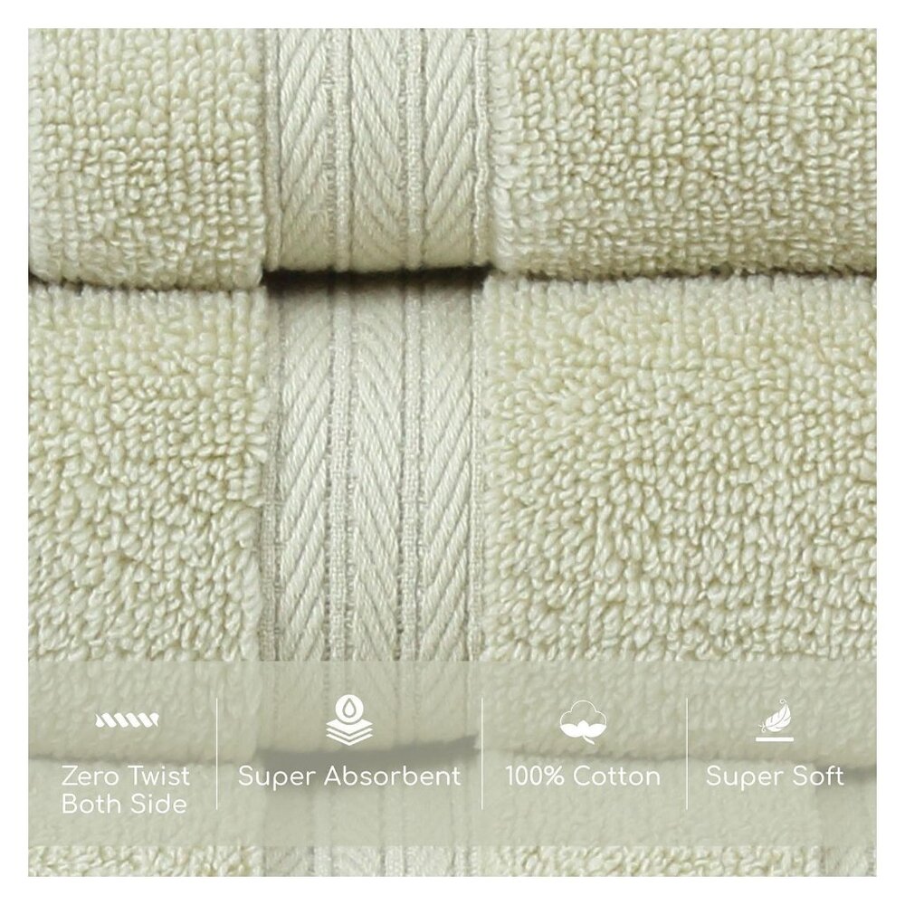 NEW Home Weavers Elegance Essentials 4-pc. Solid Hand Towel Yellow Green 16x24 - Picture 3 of 5
